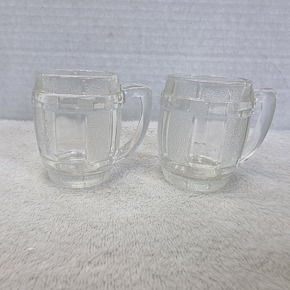 Vintage Mini Beer Barrel Mug Shot Glass Crackle & Clear Barrel St. Patrick's Day